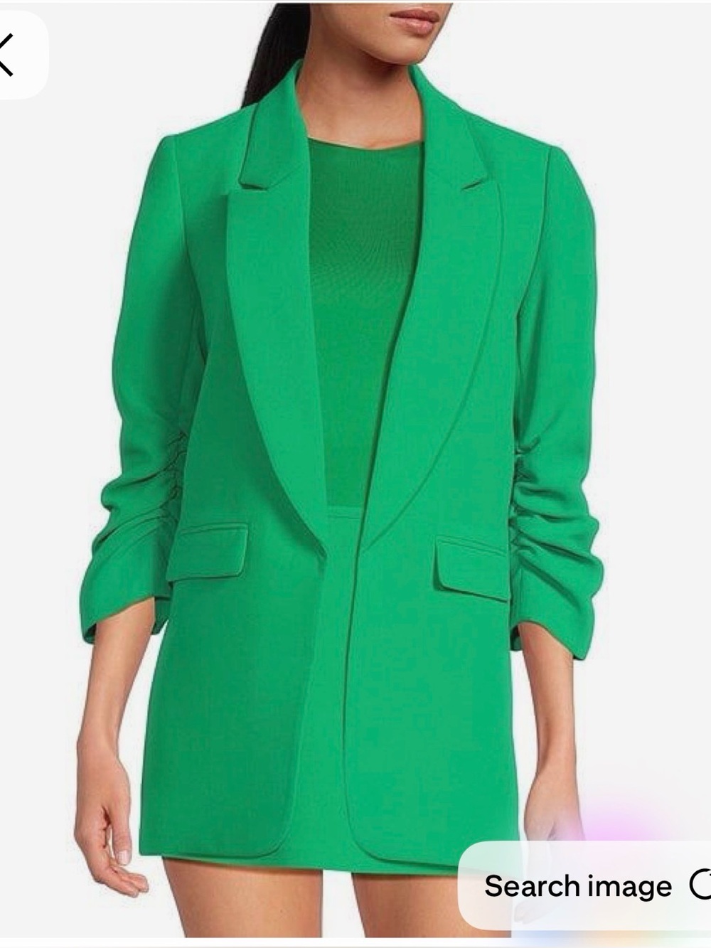 Gianni Bini Jemma Ruched 3/4 Sleeve Boyfriend Blazer NWT